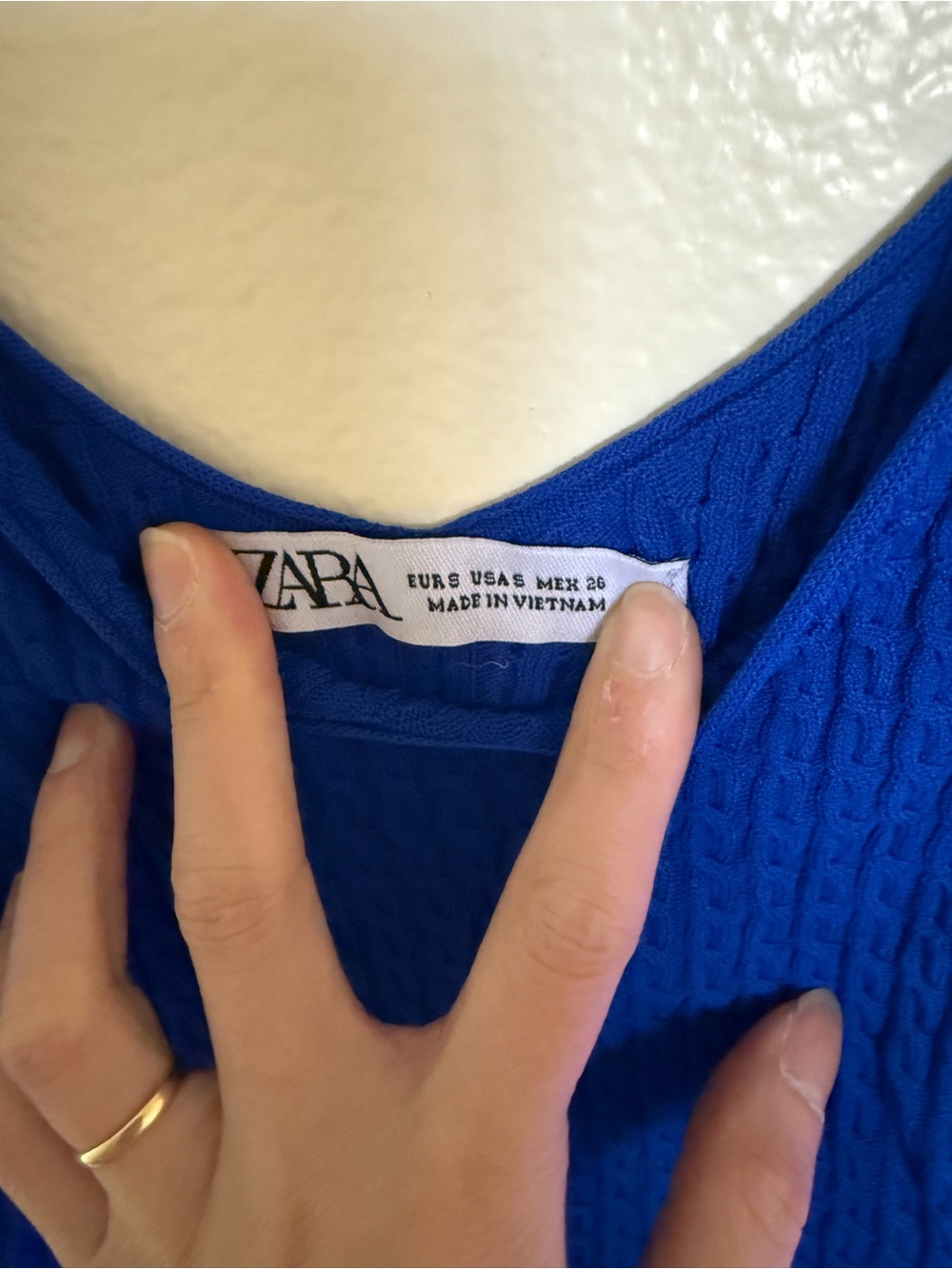 Zara Blue Ribbed Tank - Picture 4 of 4